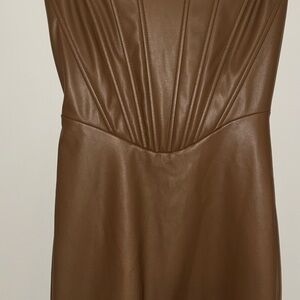 Brown Faux Leather Dress. Never Worn, new without Tags